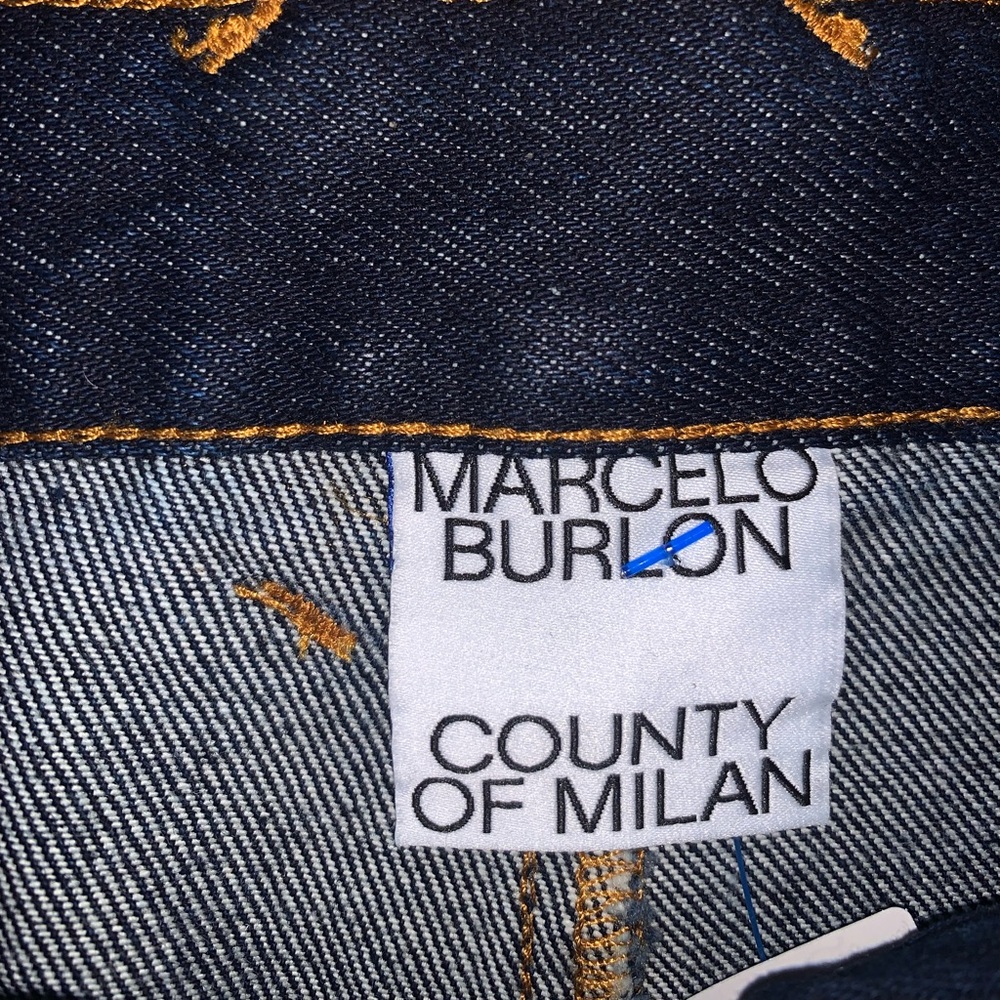 Marcelo Burlon Stone 5 Denim Pleated Jeans Pants Dark Blue Indigo 32 $800 - Picture 5 of 8